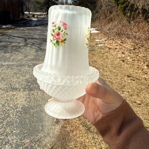 Floral Frosted Glass Vase